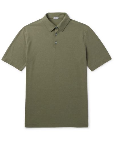 Incotex Zanone Slim-fit Icecotton-jersey Polo Shirt - Green