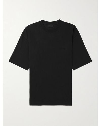 Balenciaga T-shirt in jersey di cotone con logo ricamato - Nero