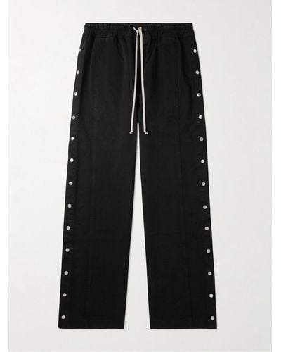 Rick Owens DRKSHDW Pantaloni in twill di cotone con coulisse Pusher - Nero