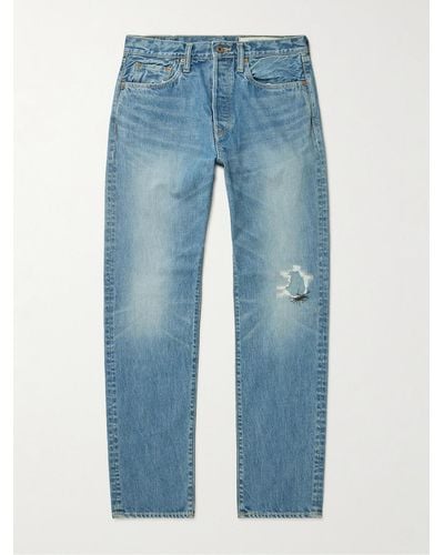 Kapital Monkey CISCO schmal geschnittene Jeans in Distressed-Optik - Blau