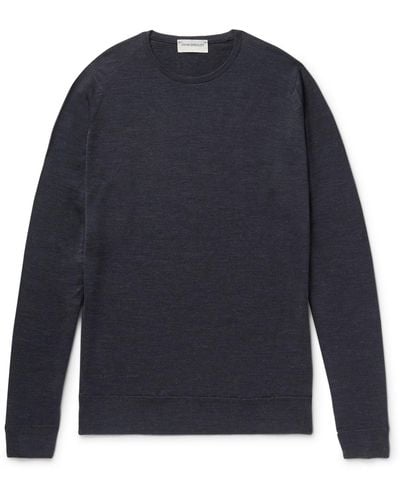 John Smedley Lundy Merino Wool Sweater - Blue