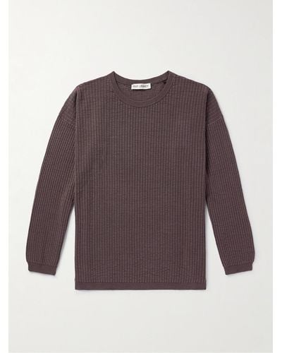 Our Legacy Ribbed Recycled Silk-blend Jumper - Purple