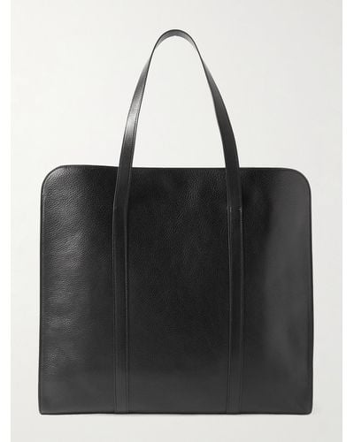The Row Ben Full-grain Leather Tote Bag - Black