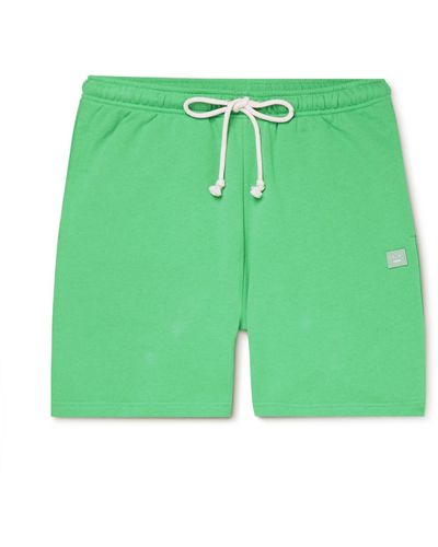 Acne Studios Forge Logo-appliquéd Cotton-jersey Drawstring Shorts - Green