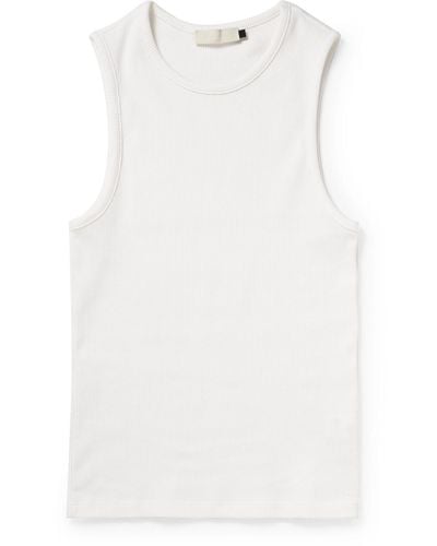 Amomento Slim-fit Ribbed Stretch-jersey Tank Top - White