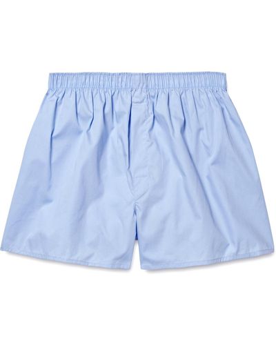 Sunspel Cotton Boxer Shorts - Blue