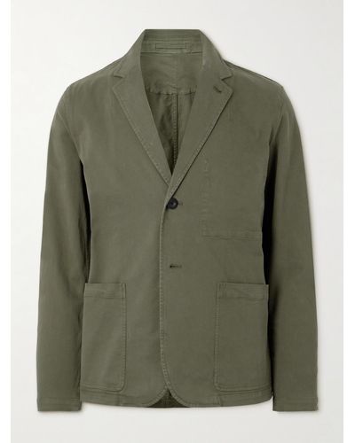 MR P. Garment-dyed Cotton-blend Twill Blazer - Green