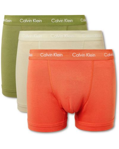 Calvin Klein Three-pack Stretch-cotton Boxer Briefs - Multicolor