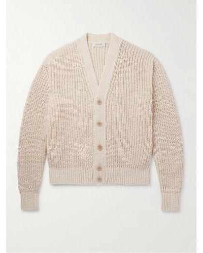 Lemaire Ribbed Cotton Cardigan - Natural