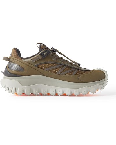 Moncler Trailgrip Gtx Leather-trimmed Ripstop And Canvas Sneakers - Brown