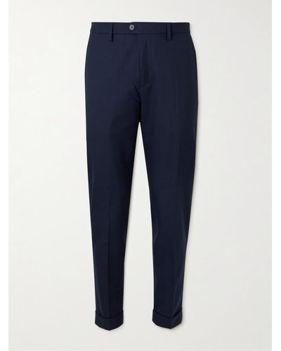 Club Monaco Sutton Straight-leg Wool-blend Pants - Blue