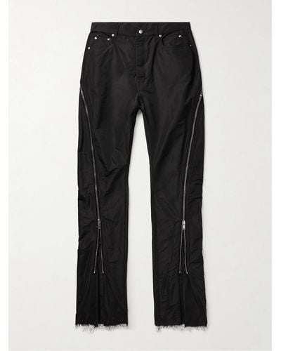 Rick Owens Bolan Banana Slim-fit Flared Zip-embellished Faille Trousers - Black