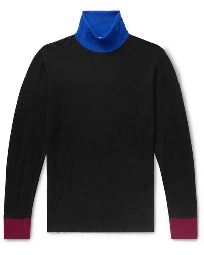 Gabriela Hearst Jermaine Colour-block Virgin Wool Rollneck Sweater - Blue