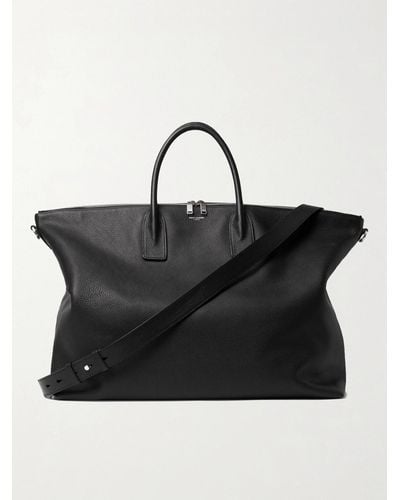 Saint Laurent Full-grain Leather Tote Bag - Black