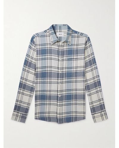 NN07 Cohen 5972 Checked Cotton-flannel Shirt - Blue