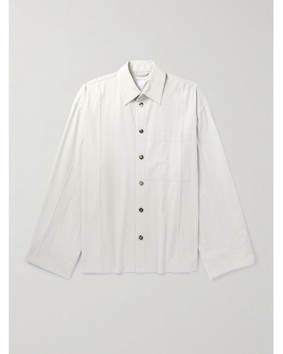 Bottega Veneta Oversized-Hemdjacke aus Baumwolle - Weiß