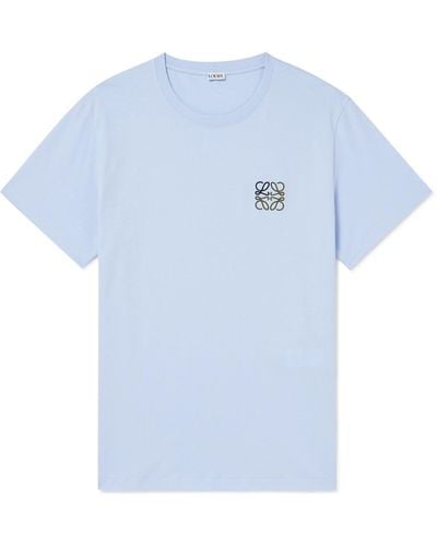 Loewe Logo-embroidered Cotton-jersey T-shirt - Blue