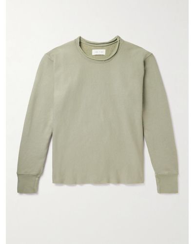 Les Tien Sweatshirt aus Baumwoll-Jersey in Distressed-Optik - Grün