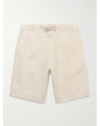 NN07 Seb 1454 Straight-leg Linen Drawstring Shorts - Natural
