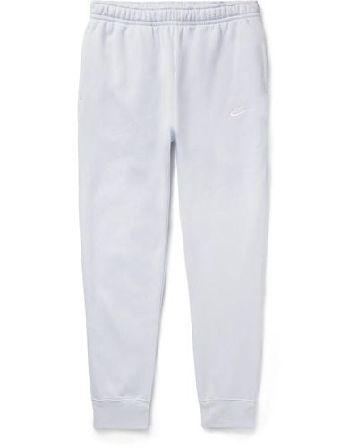 Nike Sportswear Club Tapered Logo-embroidered Cotton-blend Jersey Sweatpants - White