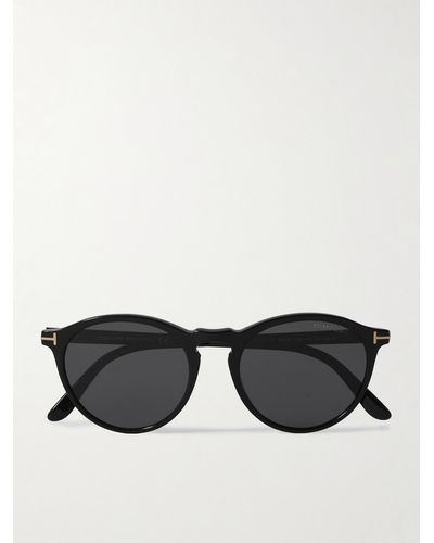 Tom Ford Aurele Sonnenbrille mit rundem Rahmen aus Azetat - Schwarz
