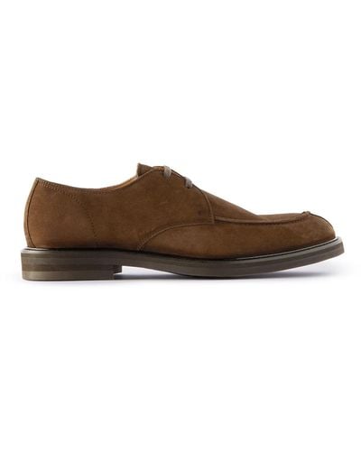 MR P. Andrew Split-toe Regenerated Suede By Evolo® Derby Shoes - Brown