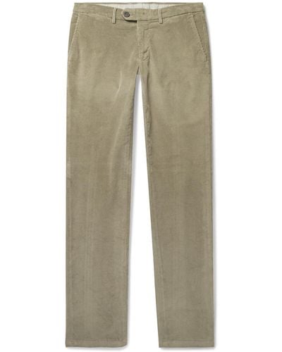 Canali Slim-fit Stretch Cotton And Modal-blend Corduroy Pants - Brown