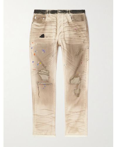 GALLERY DEPT. Hollywood Blv 5001 Straight-leg Paint-splattered Distressed Jeans - Natural