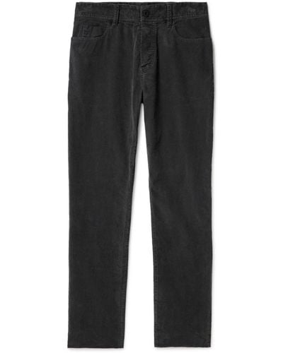 James Perse Slim-fit Straight-leg Stretch Cotton-blend Corduroy Pants - Black