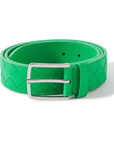 Bottega Veneta 3.5cm Intrecciato Leather Belt - Green