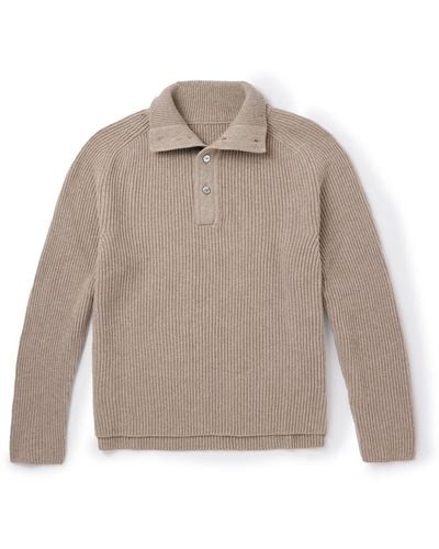 STÒFFA Slim-fit Ribbed Cashmere Sweater - Gray