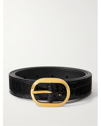 Tom Ford 3cm Croc-effect Patent-leather Belt - Black