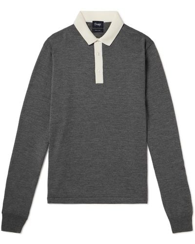 Drake's Merino Wool Rugby Shirt - Gray