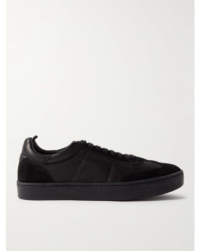 Officine Creative Kombo Suede-trimmed Leather Sneakers - Black