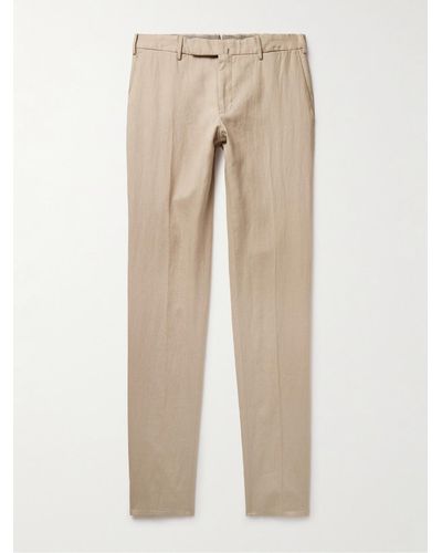 Incotex Venezia 1951 Slim-fit Linen Trousers - Natural
