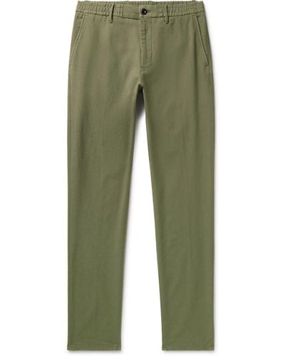 Incotex Slim-fit Straight-leg Cotton-blend Gabardine Pants - Green
