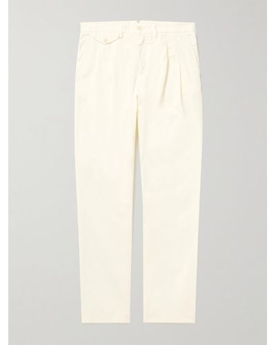 La Paz Classic Straight-leg Pleated Cotton Pants - Natural