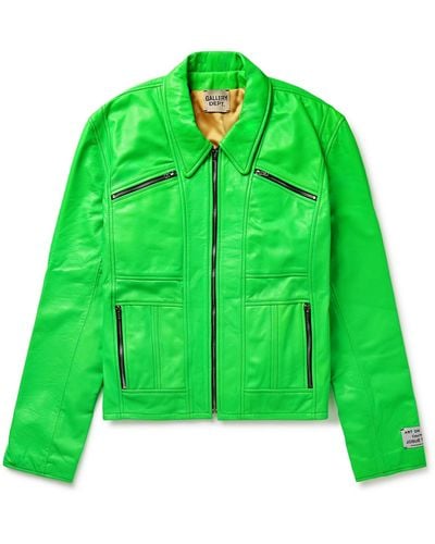 GALLERY DEPT. Bowery Slim-fit Leather Jacket - Green