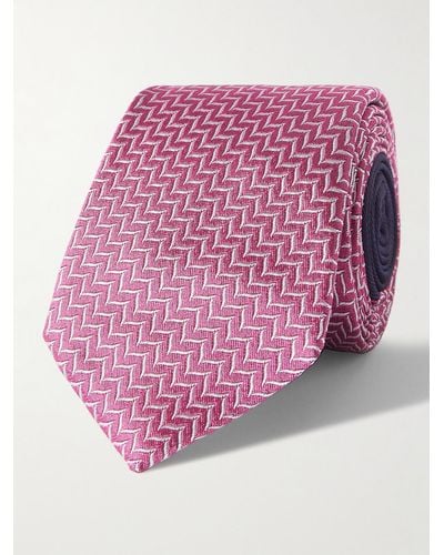 Missoni 7cm Silk-jacquard Tie - Pink