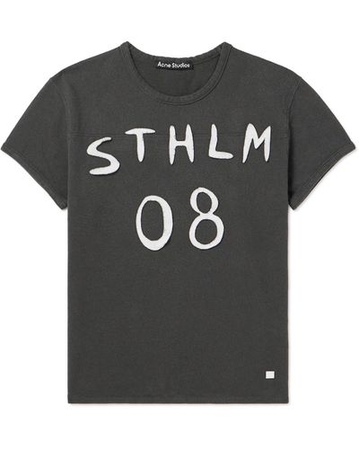Acne Studios Appliquéd Cotton-jersey T-shirt - Black
