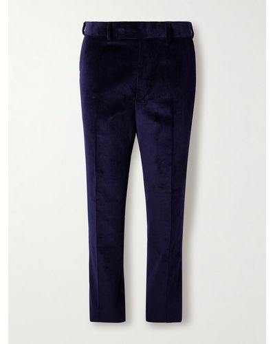 Kingsman Tapered Cotton-corduroy Trousers - Blue