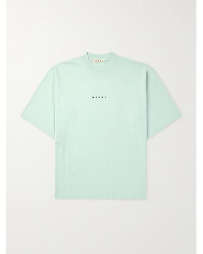 Marni Logo-print Cotton-jersey T-shirt - Green