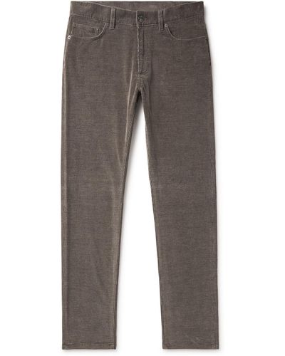 ZEGNA Slim-fit Straight-leg Cotton-blend Corduroy Pants - Gray
