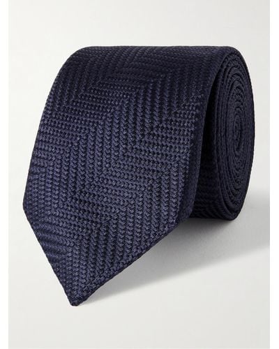 Lanvin 7cm Silk-jacquard Tie - Blue