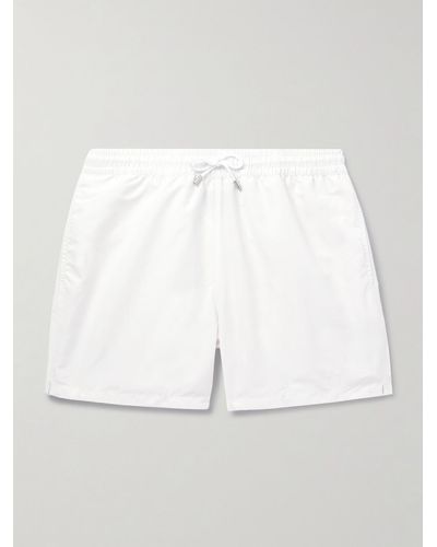 Ralph Lauren Purple Label Amalfi Straight-leg Short-length Logo-embroidered Swim Shorts - White