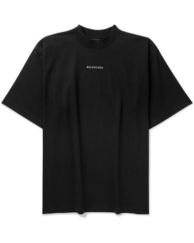 Balenciaga Logo-print Cotton-jersey T-shirt - Black