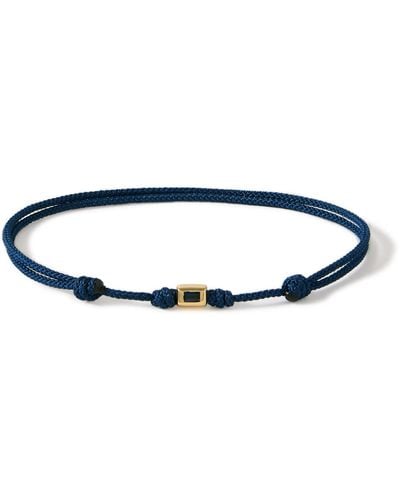 Luis Morais Gold, Sapphire And Cord Bracelet - Blue