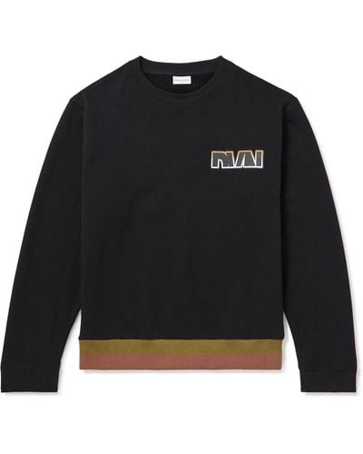 Dries Van Noten Haffel Logo-print Cotton-jersey Sweatshirt - Black