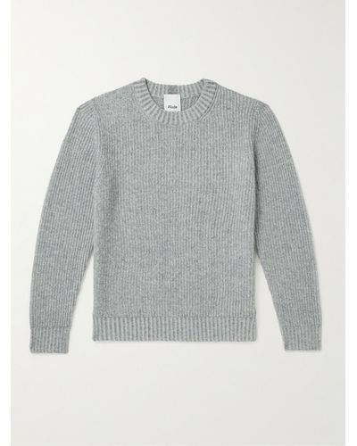 Allude Ribbed Cashmere Jumper - Grey