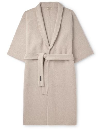 Fear Of God Shawl-collar Wool And Cashmere-blend Robe - Natural